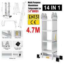 4.7M 14 in1 Folding Ladder Multi Position Purpose
