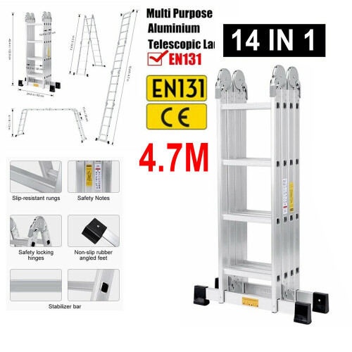 4.7M 14 in1 Folding Ladder Multi Position Purpose