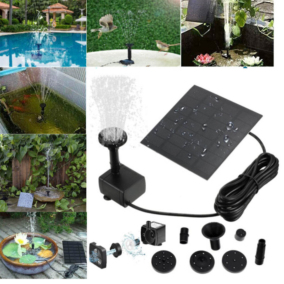 Solar Panel Powered Water Feature Plants Pump Garden Pool Pond Aquarium Fountain