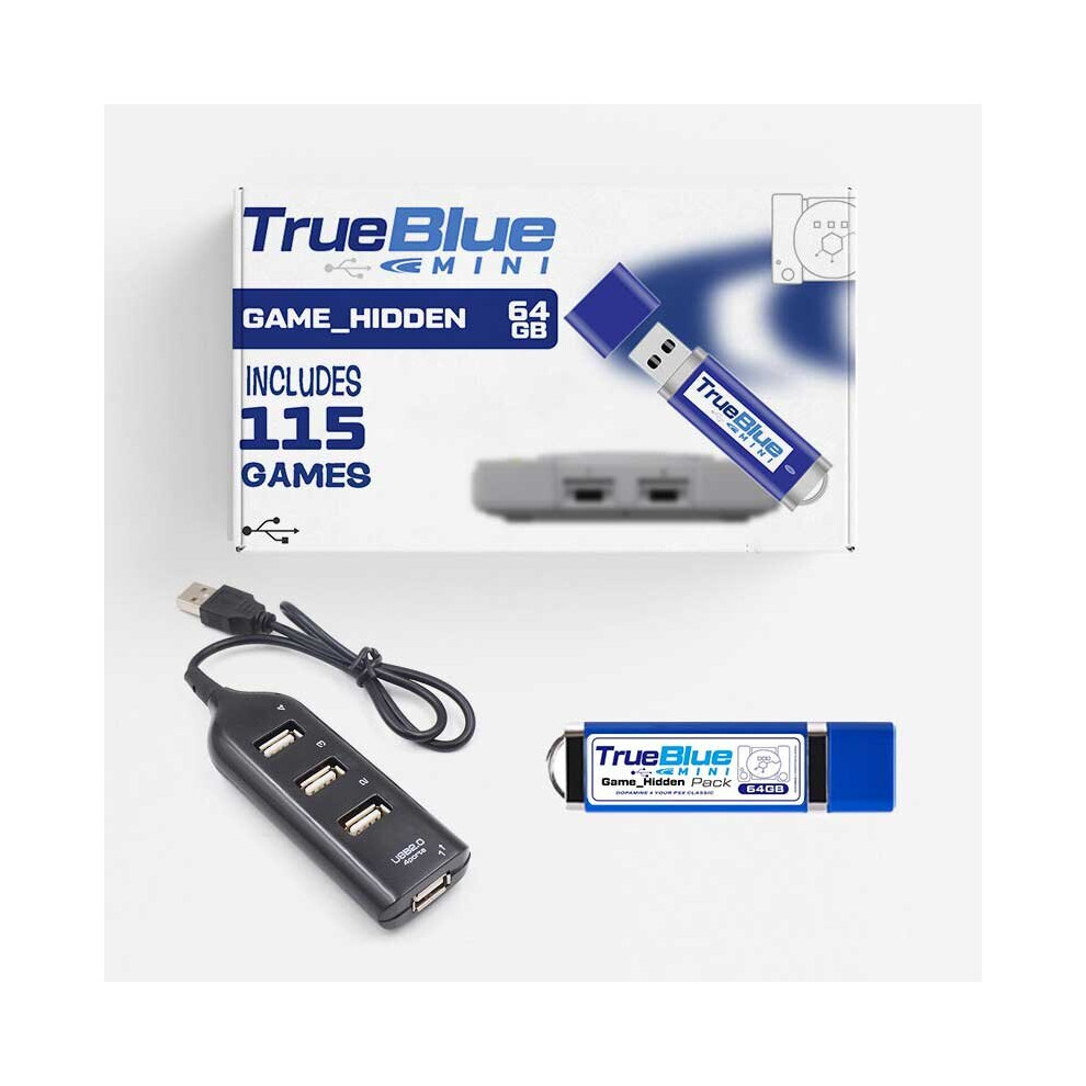 True Blue Mini PlayStation Classic PS1 Multi Best Games Included