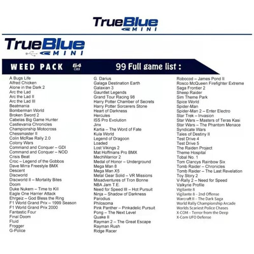(WEED PACK) True Blue Mini-PlayStation Classic PS1 Multi Best Games Included 2