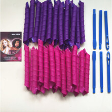 (B) 18Pcs Magic Hair Curlers Heatless No Heat Wave 55CM Spiral Curls Household DIY Set