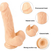 (L==20cm) Dildo Dong Realistic Big Penis Cock Balls Viginal Anal Suction Cup Adult Sex Toy