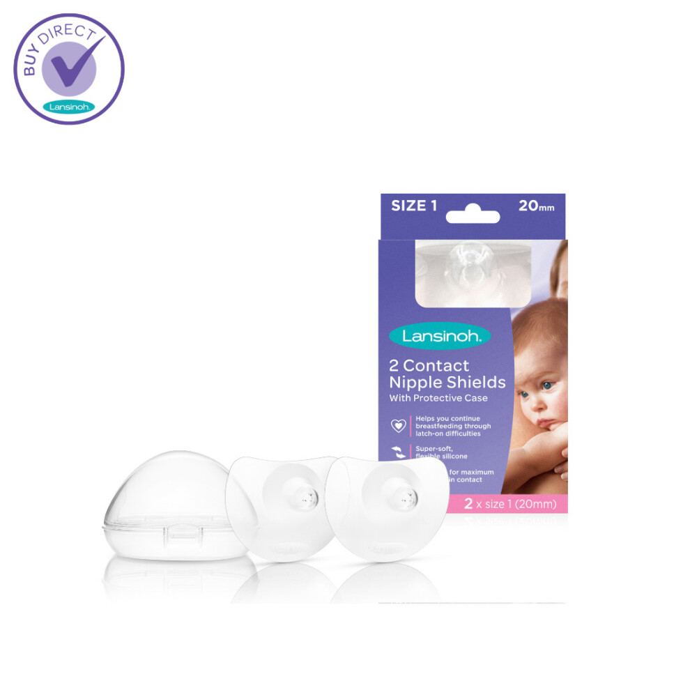 Lansinoh Contact Nipple Shields with Case (20mm Medium)