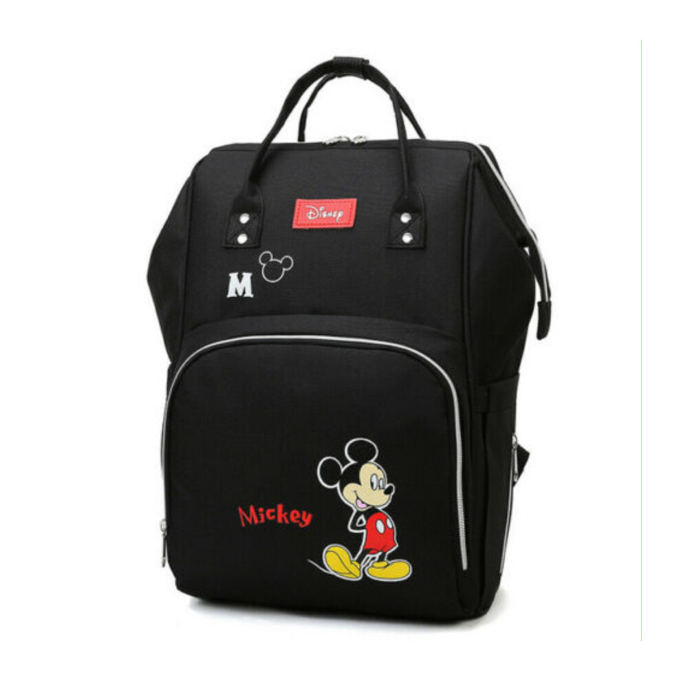 (Black) Mickey Mummy Baby Diaper Nappy Backpack Travel Bag Black