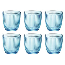 (6 Glasses, Blue) Bormioli Rocco Line Drinking Small Tumblers Dining