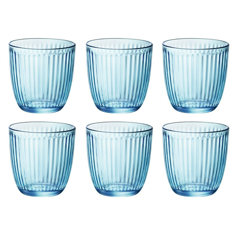 (6 Glasses, Blue) Bormioli Rocco Line Drinking Small Tumblers Dining