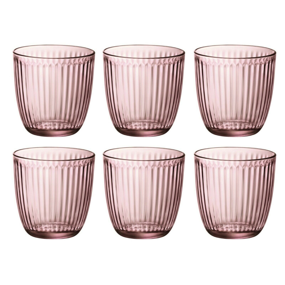 (6 Glasses, Lilac Rose) Bormioli Rocco Line Drinking Small Tumblers Dining