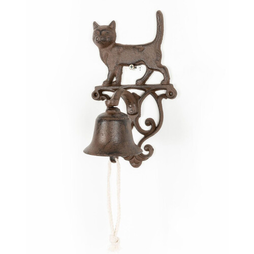Homescapes Homescapes Brown Cat Cast Iron Door Bell 2