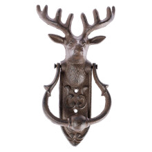 Homescapes Brown Deer Head Cast Iron Door Knocker - Rustic 13x6 cm | AC1403