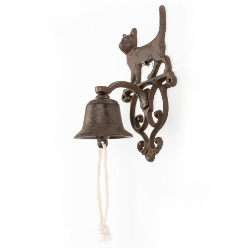 Homescapes Homescapes Brown Cat Cast Iron Door Bell 1