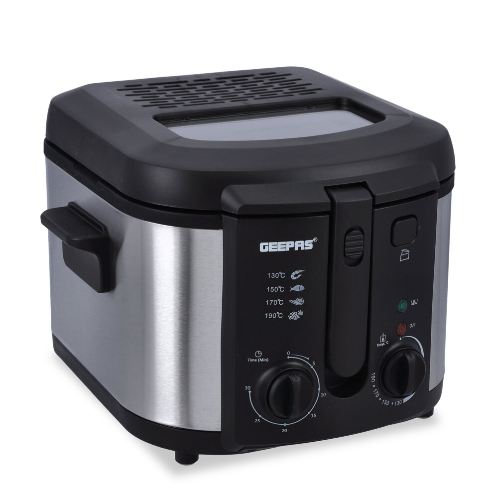 Geepas 3L Electric Deep Fat Fryer Non Stick Safe Basket 2180W, Silver