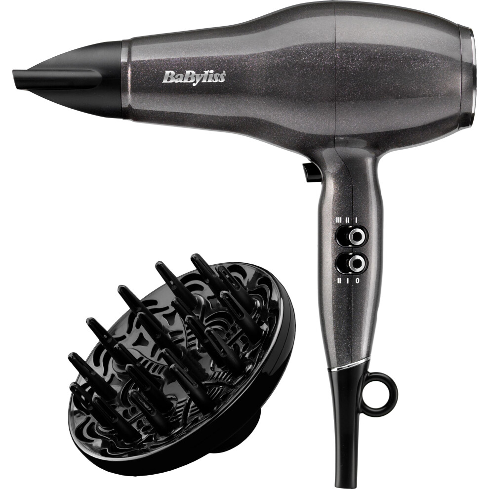 BaByliss 6490DU Platinum Diamond Hair Dryer With Diffuser 2300W Ionic Technology