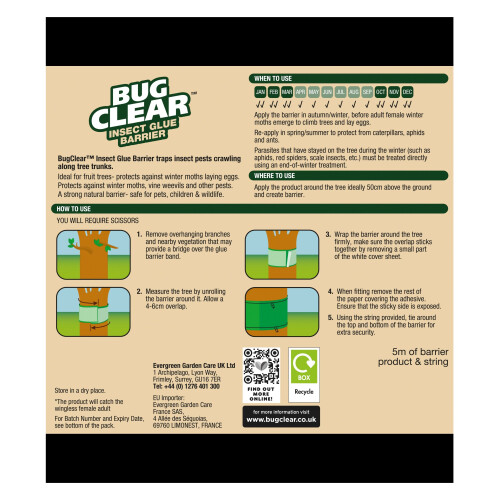 BugClear Organic Insect Glue Band Barrier Tape Protects Fruit Trees 5M 1