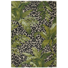 (Tropical Leopard Print, 160x235 cm) 3D Tropical Floral Outdoor Indoor Flatweave rugs Multi Coloured Weatherproof Small Extra Large Patio Garden Washable Mats Carpet