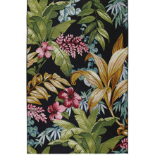 (Tropical Jungle, 200x285 cm) 3D Tropical Floral Outdoor Indoor Flatweave rugs Multi Coloured Weatherproof Small Extra Large Patio Garden Washable Mats Carpet