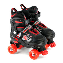 (Red Small /UK 11-1/) The Magic Toy Shop Children Adjustable 4 Wheel Quad Pink Roller Skates Boots Kids Adjustable Sizes