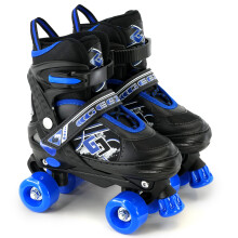 (Blue Small /UK 11-1/) The Magic Toy Shop Children Adjustable 4 Wheel Quad Pink Roller Skates Boots Kids Adjustable Sizes