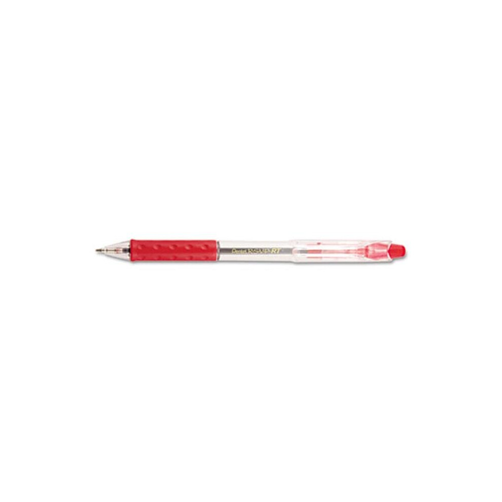 Pentel Bk93-B R.s.v.p. Rt Ballpoint Retractable Pen Red Ink Medium Dozen