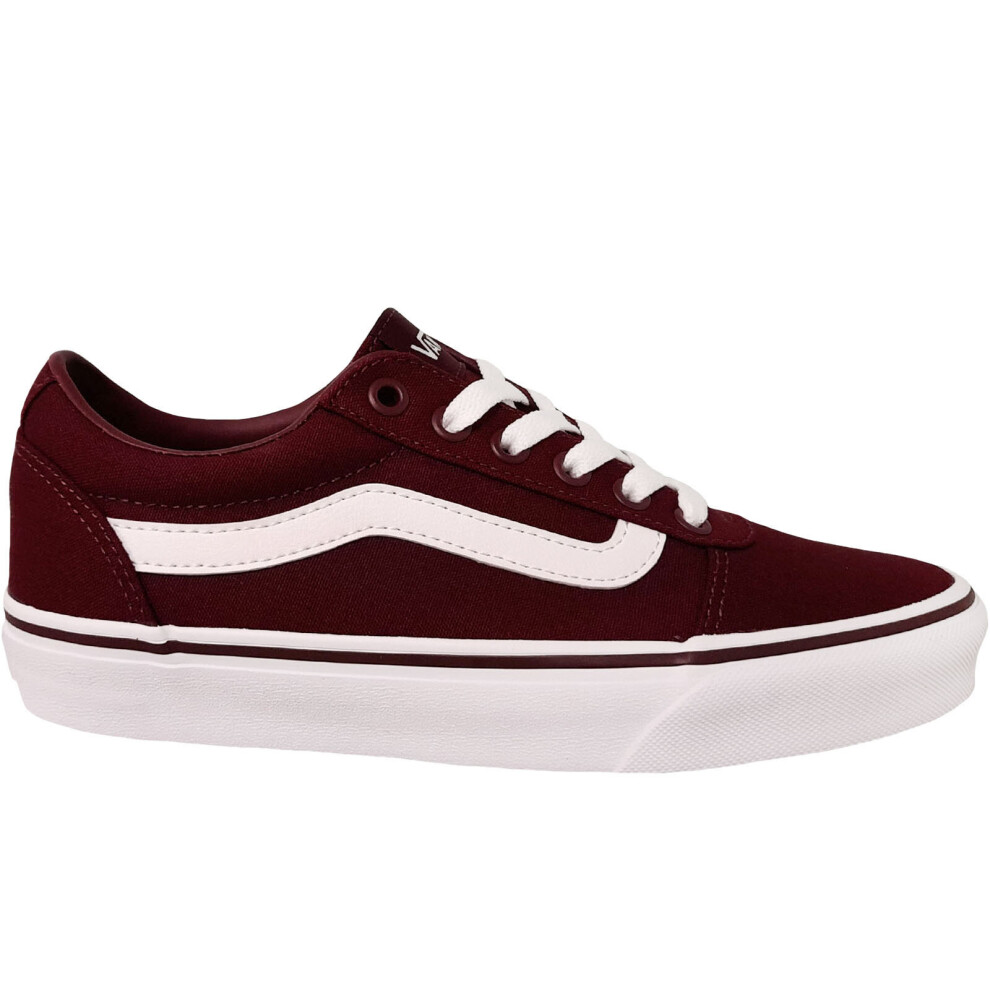 (4 UK, Burgundy/White) Vans Womens Ward Low Rise Tonal Trainers Sneakers Shoes - Black