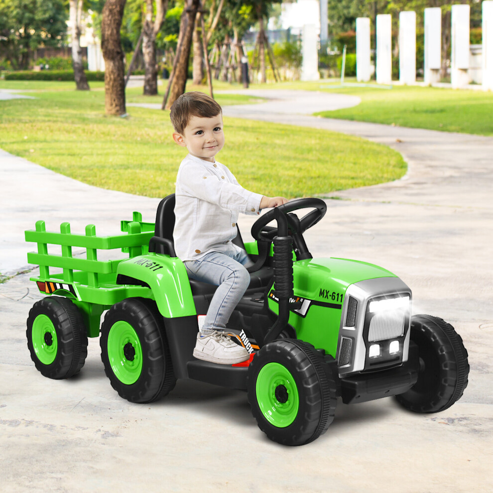 Kids Ride on Tractor 12V Electric Toy Car w/Light & Music Detachable