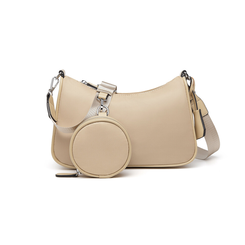 Miss Lulu (Cream) Lb2060 Cross-Body Handbag With A Detachable Pouch Cream