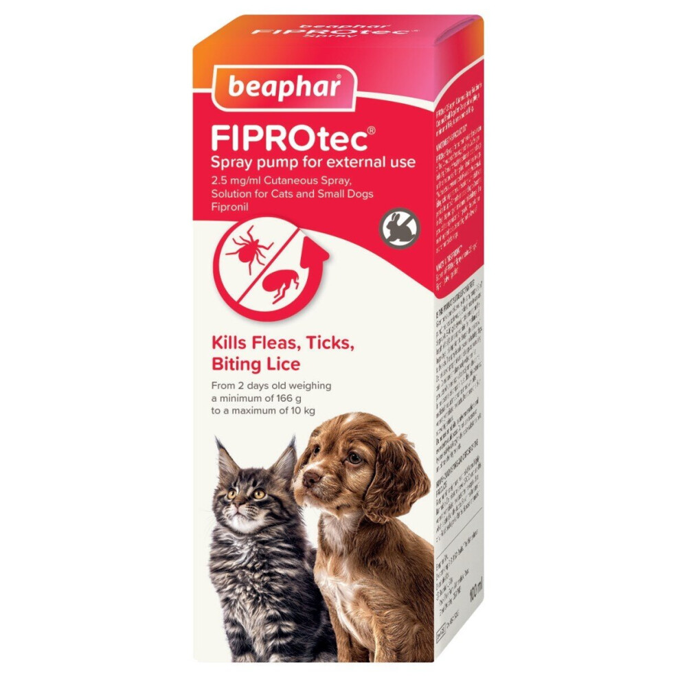 Beaphar Fiprotec Cutaneous Spray Pump 2.5mg/ml for Cats & Small Dogs
