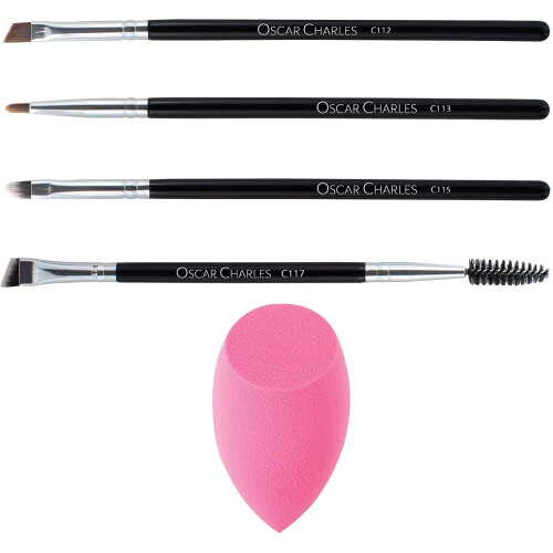 Oscar Charles Professional Makeup Brush Set: 17-Piece Silver 2