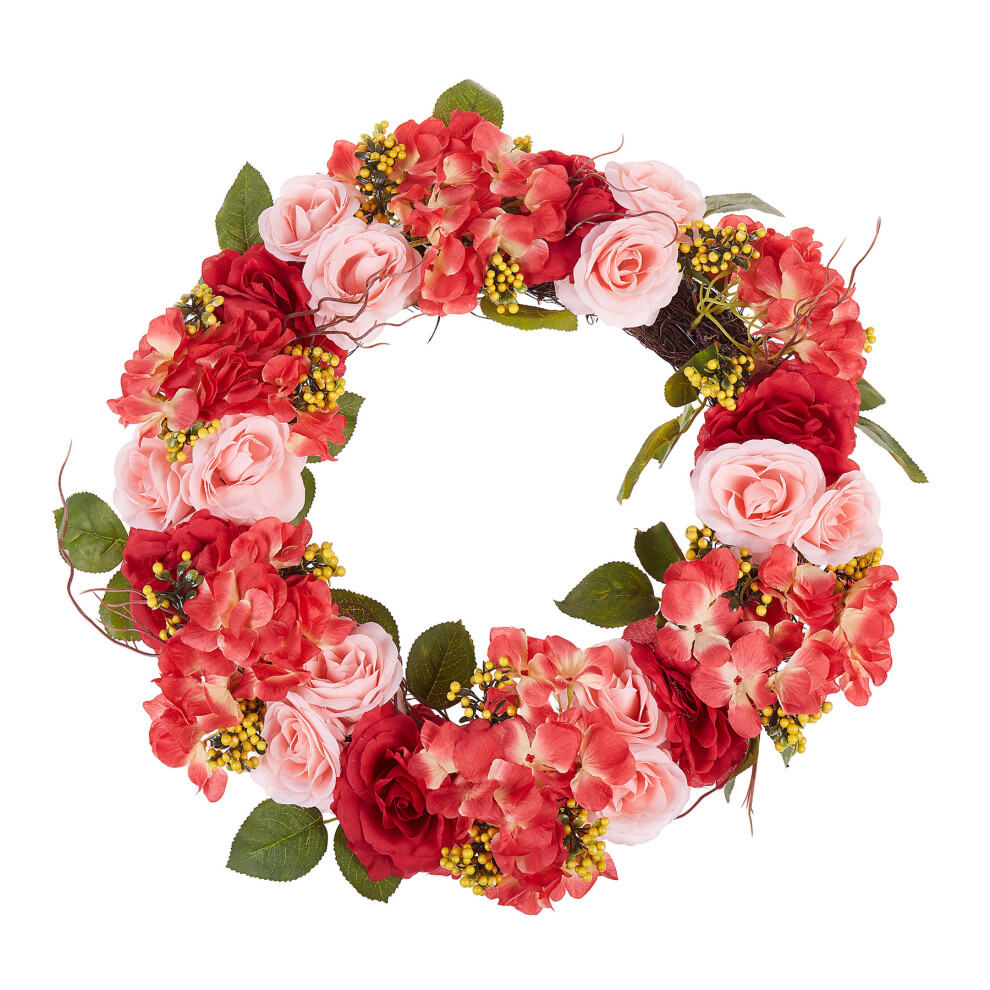 Door Wreath ø 50 cm Red and Pink AGULO