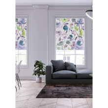 (120 cm Width x 140 cm Drop, Winter) Lister Cartwright Floral Blackout Roller Blinds Beautiful Printed Designs Easy Fit Child Safety Cut To Size Fixing Inc