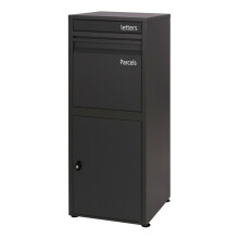 (Black) Parcel Post Drop Box Large Steel Outdoor Lockable