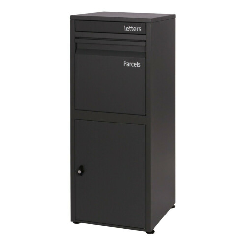 (Black) Parcel Post Drop Box Large Steel Outdoor Lockable