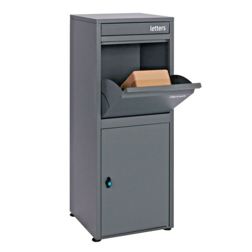 (Grey) Parcel Post Drop Box Large Steel Outdoor Lockable 2