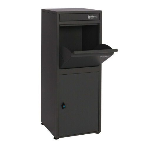 (Black) Parcel Post Drop Box Large Steel Outdoor Lockable 1