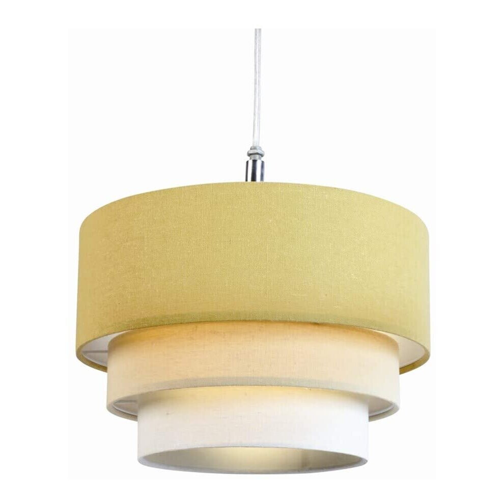 Village at Home 3 Tier Cotton Fabric Pendant Ochre ‎Ceiling Lampshade