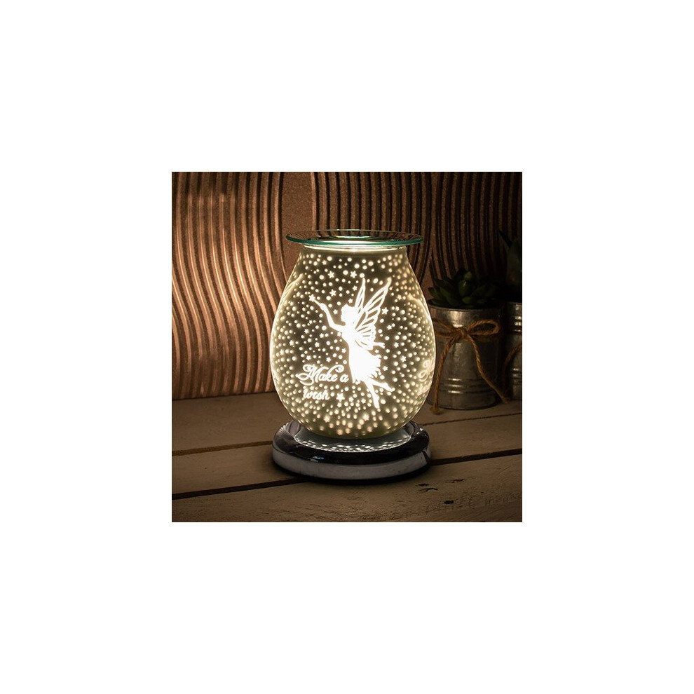 Fairy Design Satin White Aroma Electric Touch Lamp Wax Or Oil Warmer Gift Idea