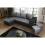 Corner Sofa Bed Grey With Black With 2 Footstools 1