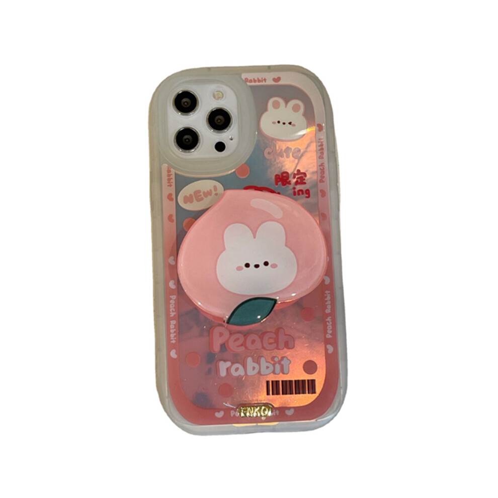 C53 Laser Cartoon Peach Bunny Emoticon Pattern Smart Phone Case Drop Protection Soft Cover For Huawei P50 Case Pink 774048932844