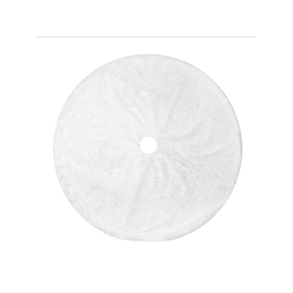 Christmas tree skirt white long hair high-end tufted Christmas tree skirt Christmas tree bottom decorative apron (120cm)-image-OPC-P8ST6C5-NEW