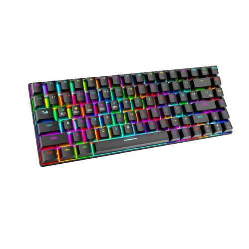 RF-84RGB three-mode Bluetooth 2.4G wireless mechanical keyboard 84-key customized gaming notebook keyboard (black red axis)