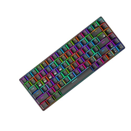 RF-84RGB three-mode Bluetooth 2.4G wireless mechanical keyboard 84-key customized gaming notebook keyboard (black red axis) 1