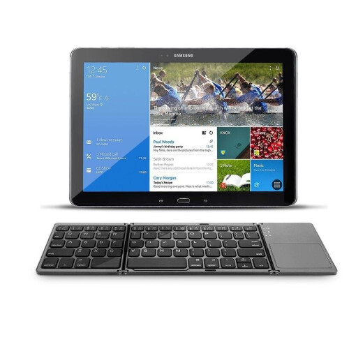 Portable B033 three-fold folding thin bluetooth keyboard three systems with touch wireless bluetooth keyboard (silver) 2
