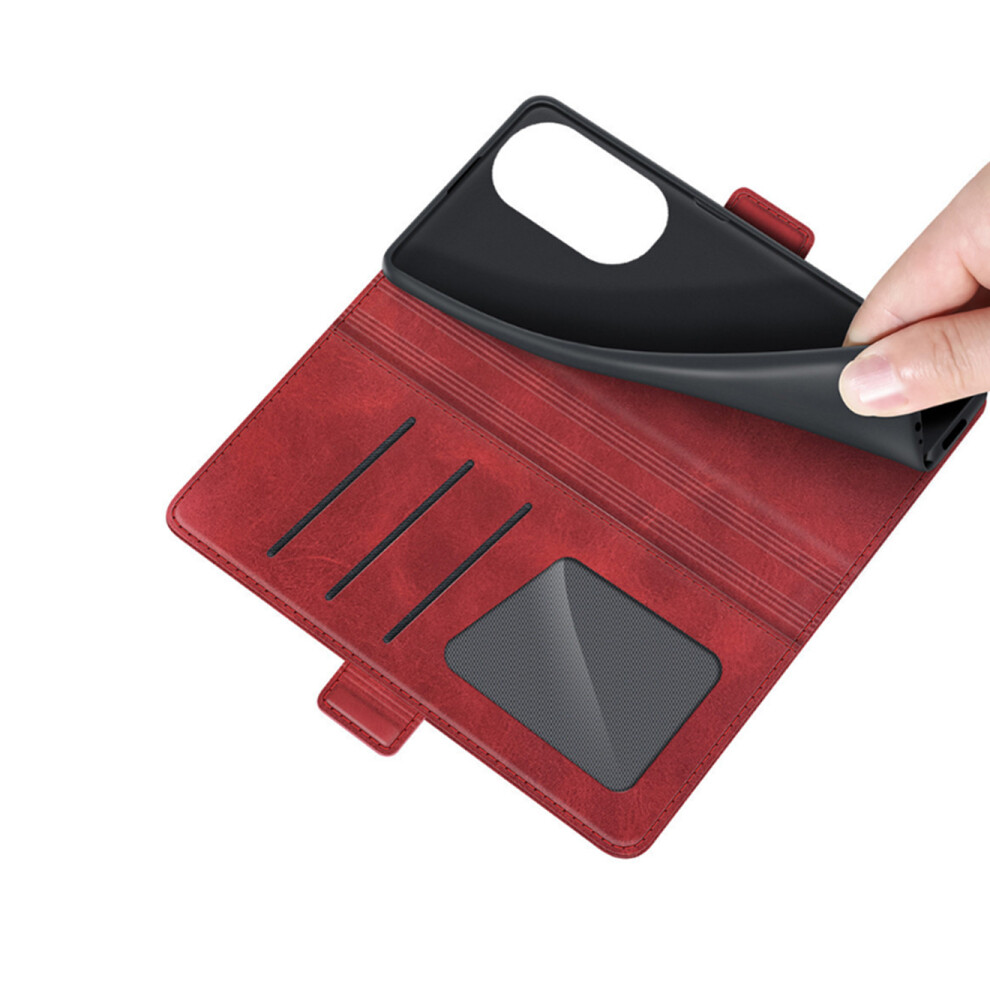 C35 Smart Flip Double Buckle All-Inclusive Mobile Phone Case Fall Resistant Protective Cover For Huawei P50 Pro Case Red 774048932493