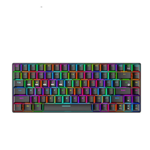 RF-84RGB three-mode Bluetooth 2.4G wireless mechanical keyboard 84-key customized gaming notebook keyboard (black red axis) 2