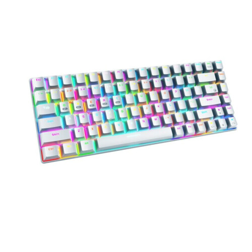 RF-84RGB three-mode Bluetooth 2.4G wireless mechanical keyboard 84-key customized gaming notebook keyboard (white red axis)