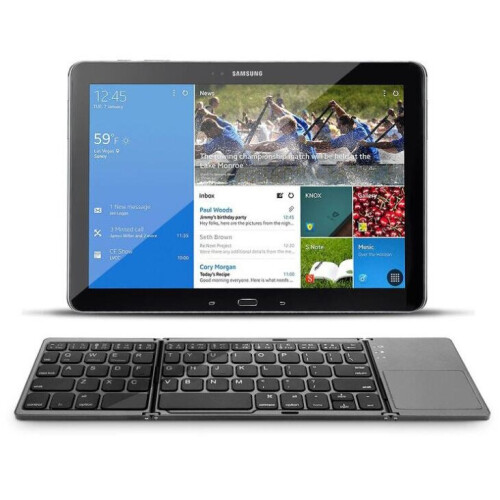 Portable B033 three-fold folding thin bluetooth keyboard three-system with touch wireless bluetooth keyboard (black) 1