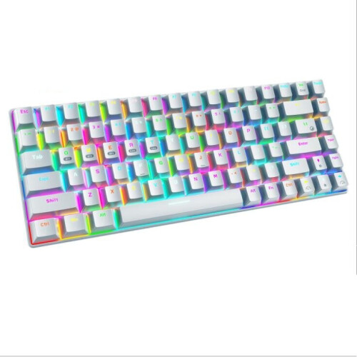RF-84RGB three-mode Bluetooth 2.4G wireless mechanical keyboard 84-key customized gaming notebook keyboard (white red axis) 1