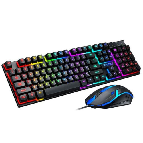 TF200 Gaming Keyboard USB Suspended Manipulator Feeling Wired Gaming Keyboard and Mouse Set 1