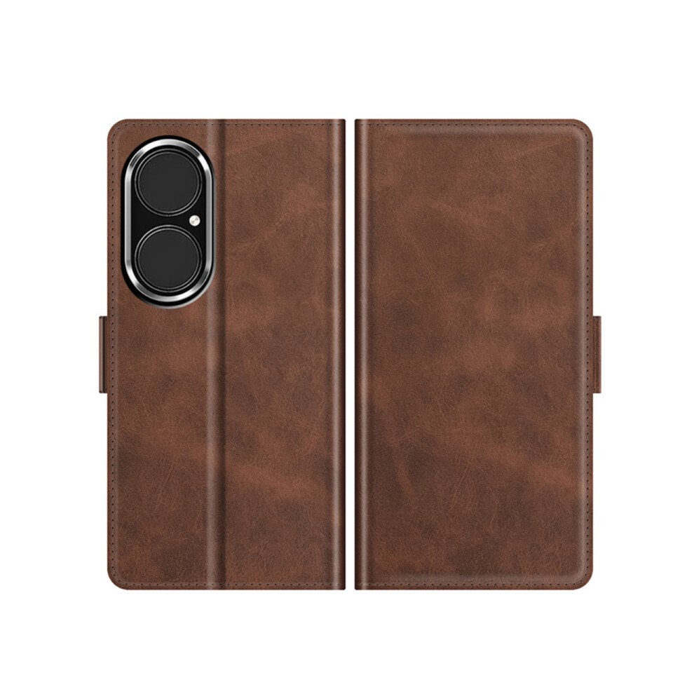 C34 Smart Flip Double Buckle All-Inclusive Mobile Phone Case Fall Resistant Protective Cover For Huawei P50 Case Brown 774048932462