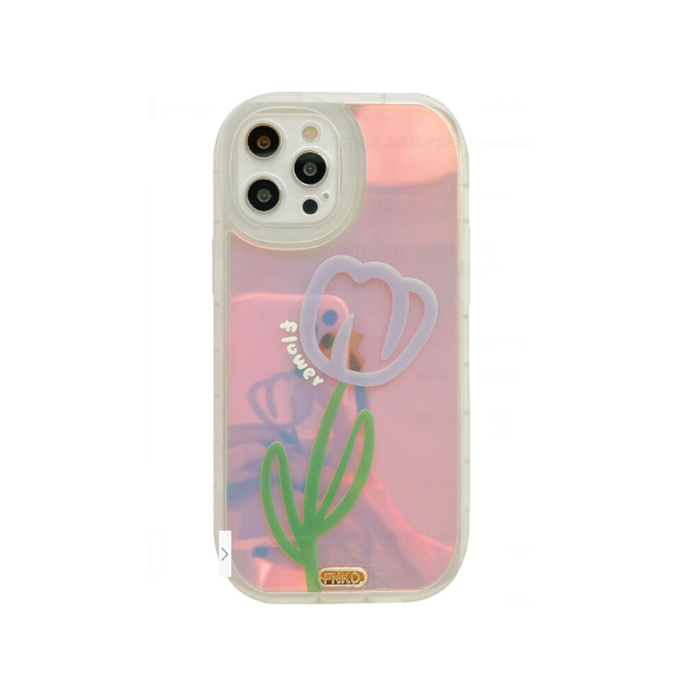 C55 Transparent Laser Cartoon Tulip Flower Pattern Smart Phone Case Drop Protection Soft Cover For Huawei P50 Case 774048932882